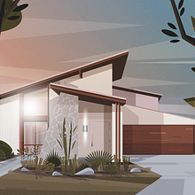 Ilustración vectorial. Vivienda unifamiliar.. Vector Illustration project by Sergio Picazo Ferro - 10.08.2018