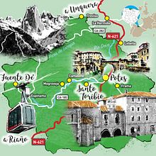 Mapa Ruta Liébana. Editorial Design, Graphic Design, Traditional illustration, Digital Illustration & Infographics project by Kike Lucas Abreu - 10.10.2018