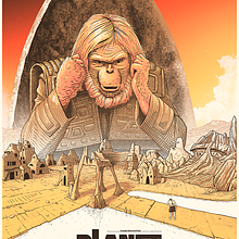 El planeta de los simios. Un proyecto de Diseño de carteles, Ilustración tradicional e Ilustración digital de Cristian Eres - 12.10.2018
