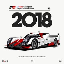 Toyota TS050 Hybrid. Traditional illustration, Digital Illustration, and Vector Illustration project by Alex G. - 10.10.2018