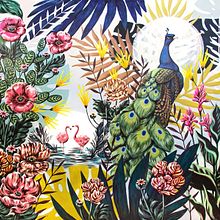 Selva Mural I. Fine Arts, Traditional illustration, and Painting project by Lucila Dominguez - 10.18.2018
