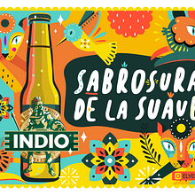 Cerveza Indio . Een project van Traditionele illustratie y  Reclame van Ely Ely Ilustra - 19.10.2018