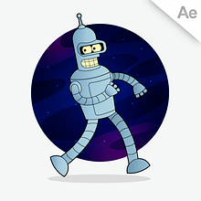 Bender | Animación Caminata. Animation, 2D Animation, Character Animation, Character Design, Traditional illustration, Digital Illustration, Vector Illustration, and Motion Graphics project by s dg - 10.20.2018