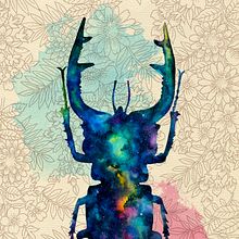 Galaxy Insects Ein Projekt aus dem Bereich Bildende Künste, Traditionelle Illustration und Aquarellmalerei von María Fernández - 21.10.2018