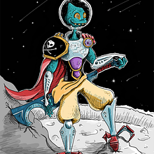 Space Pirate for CDC. Un progetto di Character design e Illustrazione tradizionale di kamuisev - 23.10.2018