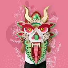 Dragón de San Jorge. Projekt z dziedziny Sztuka miejska, Craft, Concept art,  Manager art, st, czn,  Projektowanie plakatów, Projektowanie postaci i Papercraft użytkownika Jessica Sanmiguel - 24.10.2017