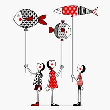Peces globo. Accessor, Design, and Traditional illustration project by Vera Aldabe Gil - 10.25.2018