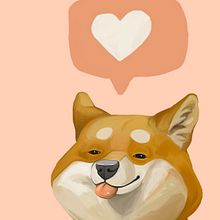 Shiba inu te da amor . % David tarafından hazırlanan Dijital İllüstras, Ve on projesi - 09.27.2018