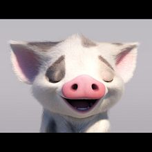 Moana - Pua - test facial. Un proyecto de 3D, Animación 3D, Diseño de personajes 3D, Modelado 3D y Rigging de Iker J. de los Mozos - 26.10.2018