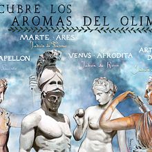 Jabones Aromas del Olimpo. Proceso de trabajo. Un proyecto de Dibujo, Dibujo artístico, Ilustración digital, Marketing, Packaging, Publicidad y Retoque fotográfico de Javier Darío García Fernández - 28.10.2018