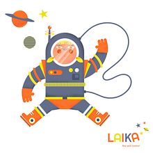 Laika. Play with Cosmos!- Ilustración aplicada a producto Ein Projekt aus dem Bereich Spielzeugdesign, Logodesign, Grafikdesign und Traditionelle Illustration von Xiana Teimoy - 29.10.2018