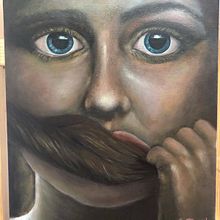 Proyección, rostro con técnica de barniceta . Un proyecto de Pintura de Norma Santoyo - 30.10.2018