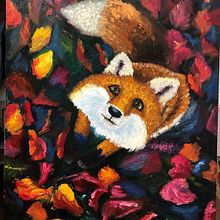 Zorrito, Pintura al óleo finger painting alla prima. Un proyecto de Pintura de Norma Santoyo - 30.10.2018