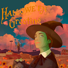 ·Hallowe`en Greeting·. Graphic Design, Traditional illustration, and Digital Illustration project by Daniel Caballero - 10.31.2018