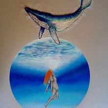 Mujer con Ballena. Projekt z dziedziny  Haft,  R i sunek użytkownika Brenda Paola Cristán García - 18.01.2018