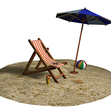 Silla de playa . 3D, and 3D Modeling project by Erick Chávez - 10.31.2018
