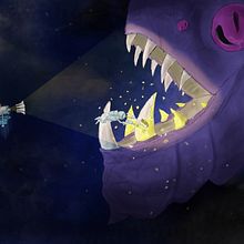 Nero Svenfor: Limpieza dental del monstruo del espacio profundo. Un proyecto de Ilustración digital de nobebocafe - 31.10.2018