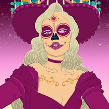 Catrina. Drawing, Portrait Drawing, Traditional illustration, and Digital Illustration project by Mia Bonbon - 10.30.2018