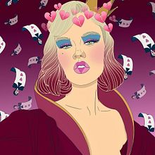 HEARTBREAKER KWEEN. Drawing, Portrait Drawing, Traditional illustration, and Digital Illustration project by Mia Bonbon - 10.29.2018