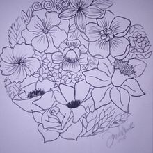 Flores. Sketching, Drawing, and Design project by Daniela Chirinos - 10.15.2018