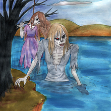 Ilustraciones de cuentos de terror. Un proyecto de Dibujo, Diseño de personajes, Ilustración tradicional, Pintura a la acuarela y Retoque fotográfico de Lu Olvera - 15.09.2017