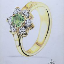 Dibujo de anillo. Fine Arts, Drawing, Artistic Drawing, Realistic Drawing, Jewelr, and Design project by Ana María Gaviria Poveda - 11.06.2018