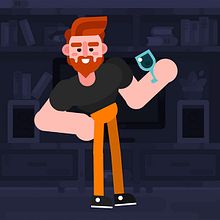 (GIF) The insatiable drinker. 2D Animation project by Iván Prieto Garrido - 11.06.2018