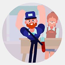 (GIF) The happy postman. 2D Animation project by Iván Prieto Garrido - 11.06.2018
