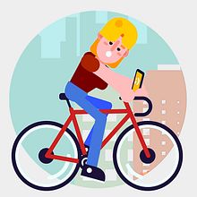 (GIF) Girl on a bike. 2D Animation project by Iván Prieto Garrido - 11.06.2018