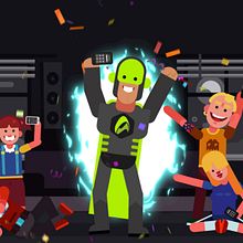 (GIF) Say hello to the Superhero!!. 2D Animation project by Iván Prieto Garrido - 11.06.2018