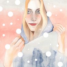 Winterland. Fine Arts, Portrait Drawing, Realistic Drawing, Editorial Design, Traditional illustration, and Watercolor Painting project by Sara Vera Lecaro - 11.06.2018