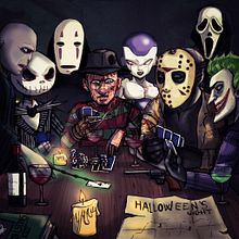 Reunión de Halloween. Animation, Drawing, Traditional illustration, and Digital Illustration project by Albert Quiñonero Ayllón - 11.06.2018