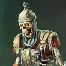 Skeleton warrior. 3D, Concept Art, Traditional illustration, and Painting project by Gabriel Navarro Romero - 11.07.2018