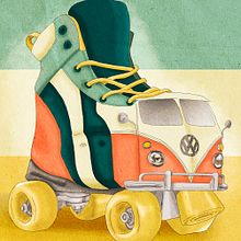 Patín volkswagen. Un proyecto de Diseño de carteles, Diseño de logotipos, Diseño de moda, Diseño editorial y Diseño gráfico de Natalia Chico Soria - 07.11.2018