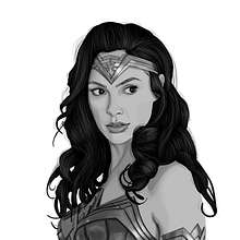 Mujer Maravilla. Un projet de Dessin de portrait, Illustration traditionnelle, Illustration numérique et Illustration vectorielle de Juan R Mon - 08.11.2018