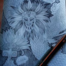 Quetzalcoatl. Pencil Drawing, and Traditional illustration project by Lesli Ranma - 11.09.2018
