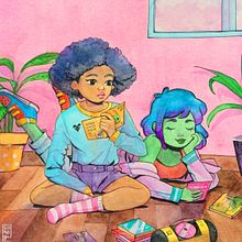 Sharing music. Traditional illustration, Painting, and Watercolor Painting project by Amanda Corona - 11.09.2018