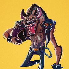 Zakk la hiena (Diseño de personaje). Comic, Concept Art, Character Design, and Traditional illustration project by Felipe Vasconcelos - 05.16.2018