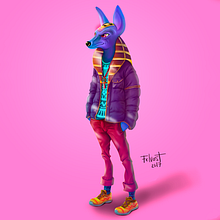 Anubis New Groove (Diseño de personaje). Comic, and Character Design project by Felipe Vasconcelos - 11.13.2018