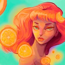 Fruit girl. Traditional illustration, Painting, and Portrait Drawing project by Guadalupe Pinos Cañadilla - 11.14.2018