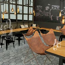 Restaurante Step by Step Burger. Design de interiores projeto de Clàudia Balcells Carner - 14.11.2018