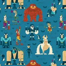BATMAN. Pattern Design, Character Design, and Traditional illustration project by Christian Michel - 11.15.2018
