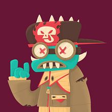 BLOCK ROCK'N BEASTS "TEAM MORADO". Design de personagens e Ilustração tradicional projeto de Christian Michel - 16.11.2018