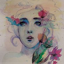 Mi Proyecto del curso: Volátil. Een project van  Concept art,  Tekening, Tekening met potlood,  Artistieke tekening,  Portrettekening, Realistische tekening, Digitale illustratie, Aquarelschilderen y Retoucheren van foto's van Marina Regali - 16.11.2018