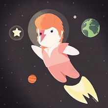 David Bowie Music Pill - Starman. Traditional illustration project by Sara Gummy - 10.19.2017