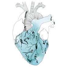 corazón inundado. Traditional illustration project by Anna Valpuesta Farré - 11.21.2018