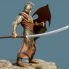 Lorothiel warrior fanart. 3D, Game Design, 3D Character Design, 3D Modeling, and Video Games project by Javier Lorente Preciado - 11.22.2018