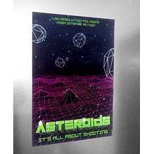 Asteroids Poster Tribute. Un progetto di 3D, Creatività, Design di poster , Graphic design, Illustrazione vettoriale, Lettering, Modellazione 3D, Ritocco fotografico, Tipografia e Videogiochi di Entebras - 23.11.2018