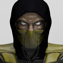 Scorpion Mortal Kombat. Un projet de 3D, Animation 3D, Animation de personnages, Art conceptuel, Conception de personnages 3D, Sculpture , et Modélisation 3D de Victor Nava - 23.11.2018