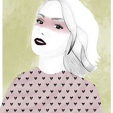 Retrato con lápiz, técnicas de color y Photoshop: Miau. Traditional illustration, and Digital Illustration project by Marta Egea - 11.24.2018